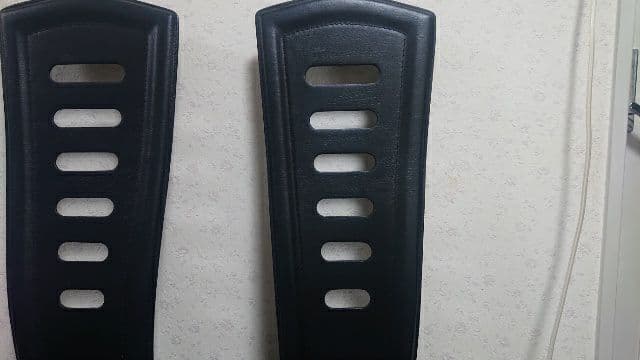 高級 廃盤 IDC 大塚家具 ハイバック ダイニングチェア 本革 食卓椅子 2脚