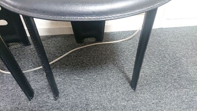 高級 廃盤 IDC 大塚家具 ハイバック ダイニングチェア 本革 食卓椅子 2脚