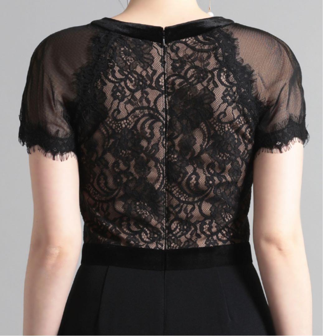 タダシショージ フラワーレース切り替えドレス ドットチュール サイズ2