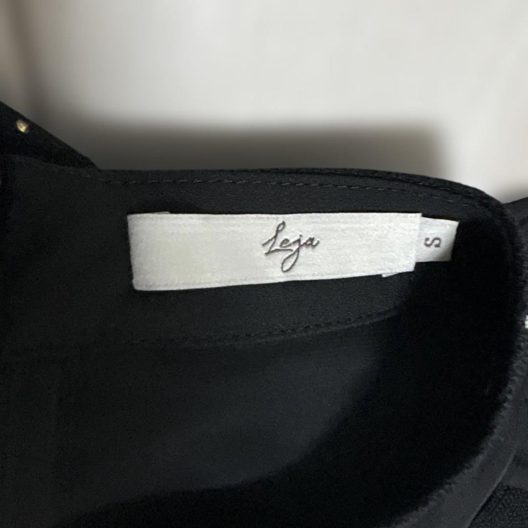 Leja パールビジュープリーツフレアスリーブビーズマーメイドシルエットドレス