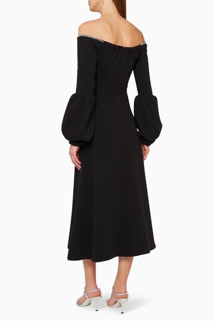 S*S様 セルフポートレイト オフショルダー ワンピース ブラック UK8 未使