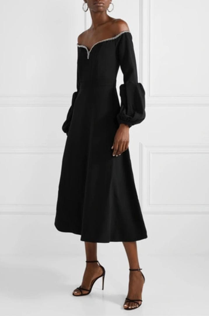 S*S様 セルフポートレイト オフショルダー ワンピース ブラック UK8 未使