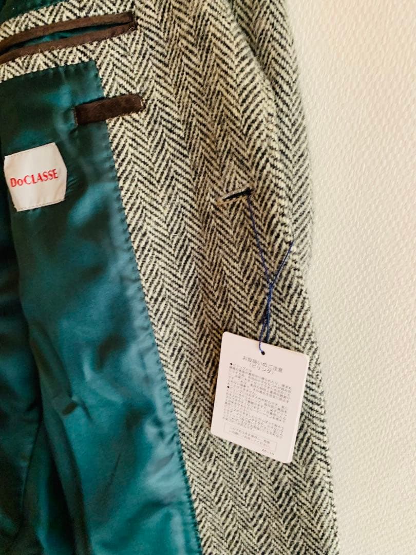 新品未使用Harris Tweed ヘリンボーンジャケット グレー