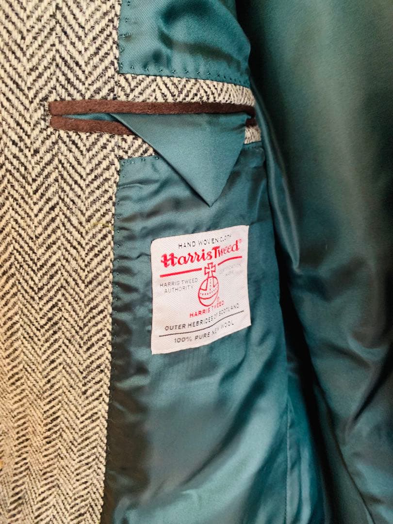 新品未使用Harris Tweed ヘリンボーンジャケット グレー