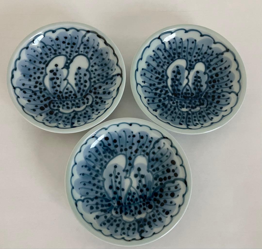 藤太郎窯★染付花弁③セット★大皿盛皿★小皿★取皿★豆皿