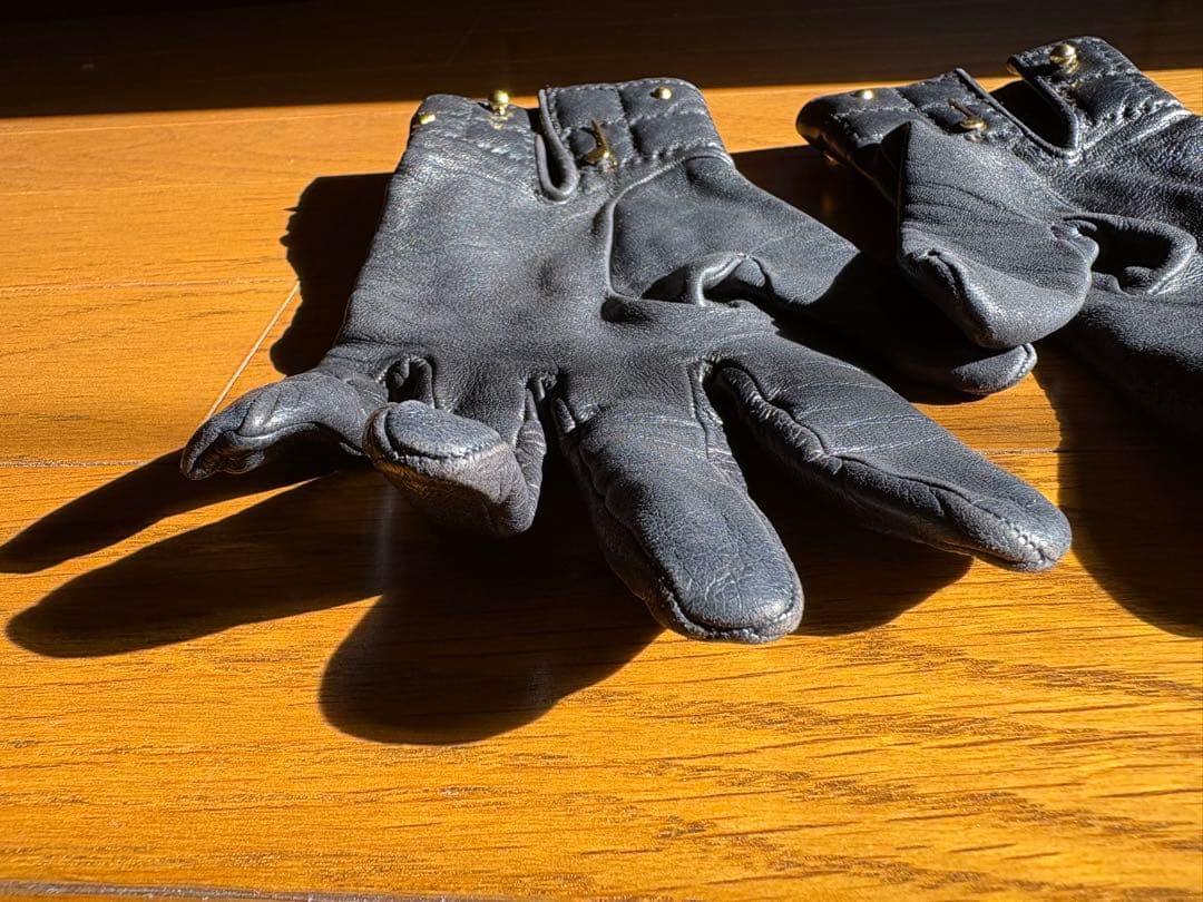 HERMES エルメス グローブ 手袋 ラムスキン レザー　革　メドール　黒