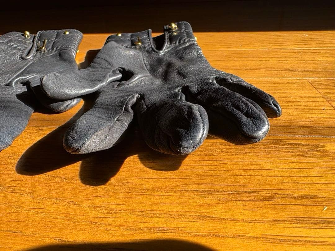 HERMES エルメス グローブ 手袋 ラムスキン レザー　革　メドール　黒