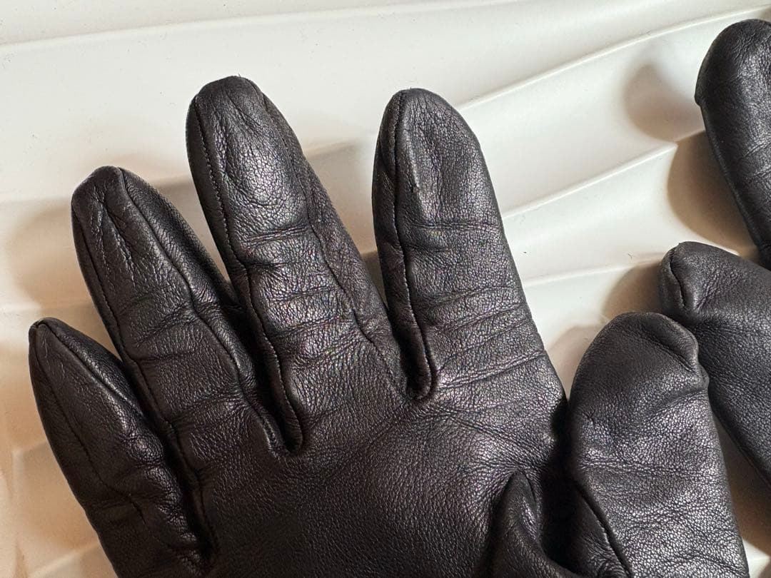 HERMES エルメス グローブ 手袋 ラムスキン レザー　革　メドール　黒