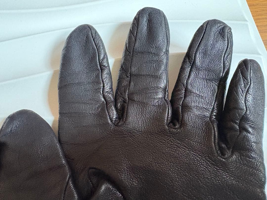 HERMES エルメス グローブ 手袋 ラムスキン レザー　革　メドール　黒