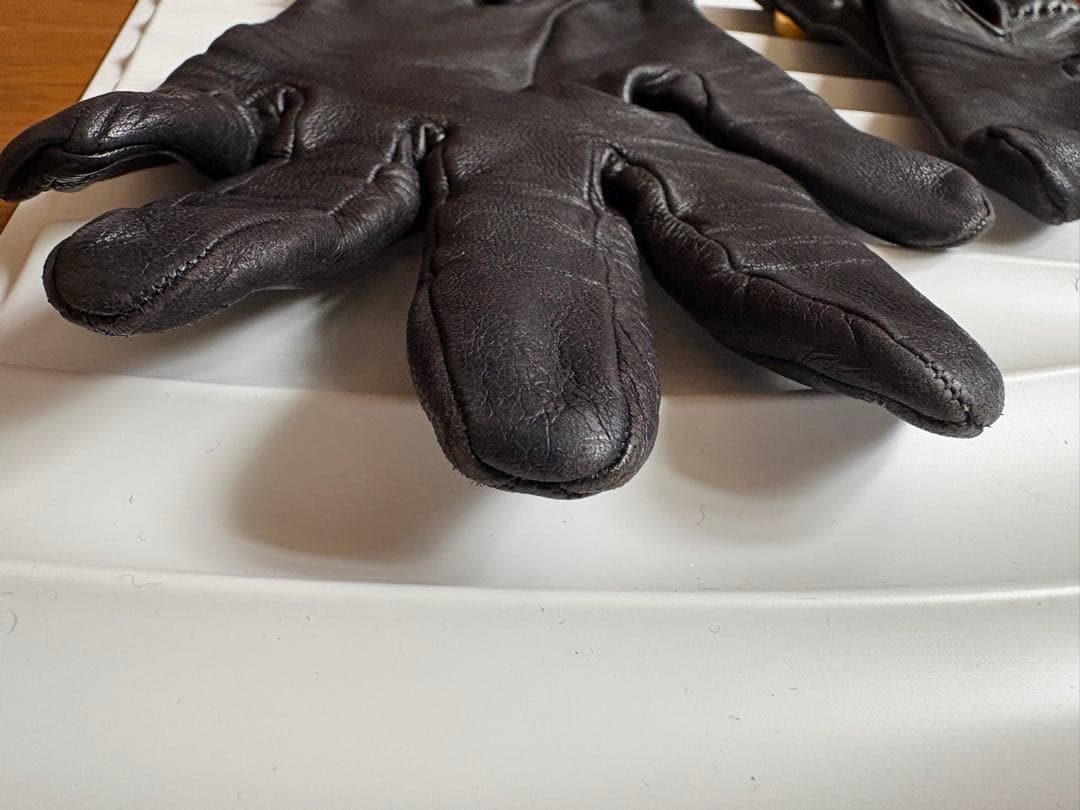 HERMES エルメス グローブ 手袋 ラムスキン レザー　革　メドール　黒