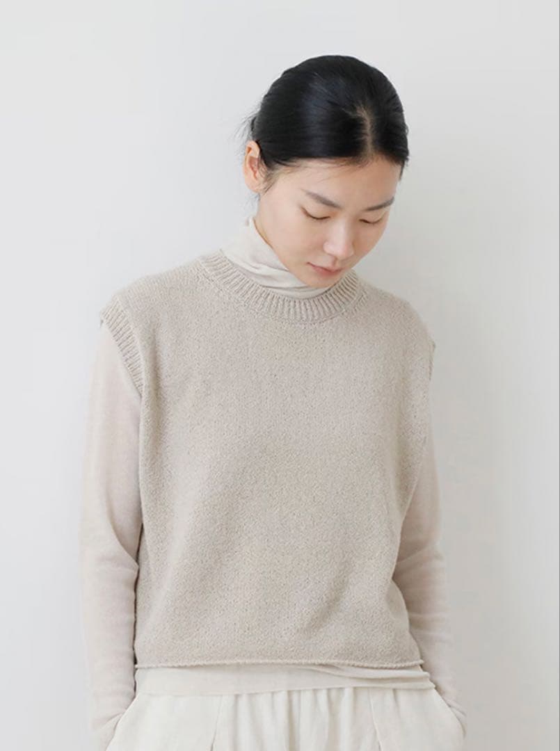 evam eva ウールリリーヤーンベスト