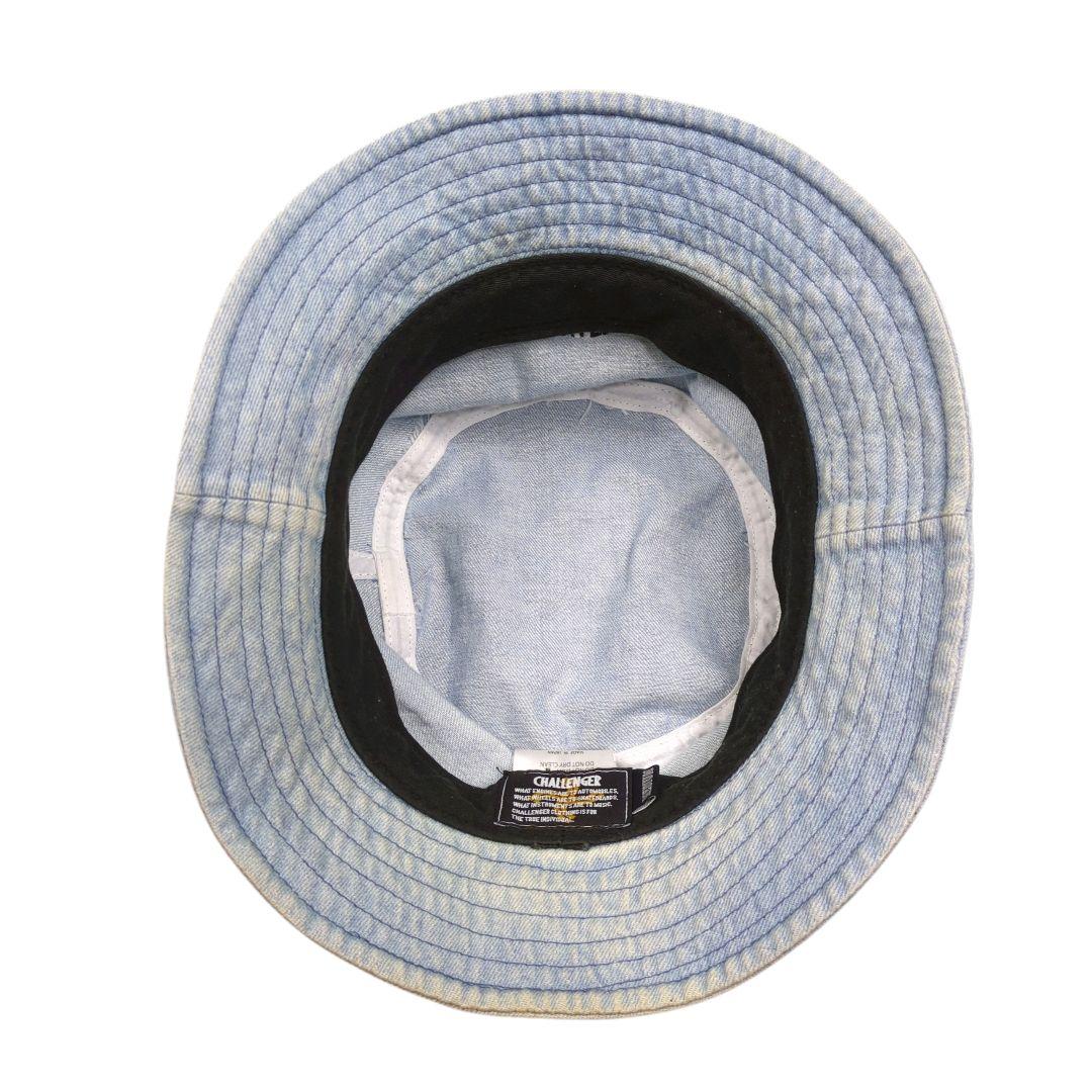 DENIM BUCKET HAT ロゴ 刺繍 帽子 インディゴ M