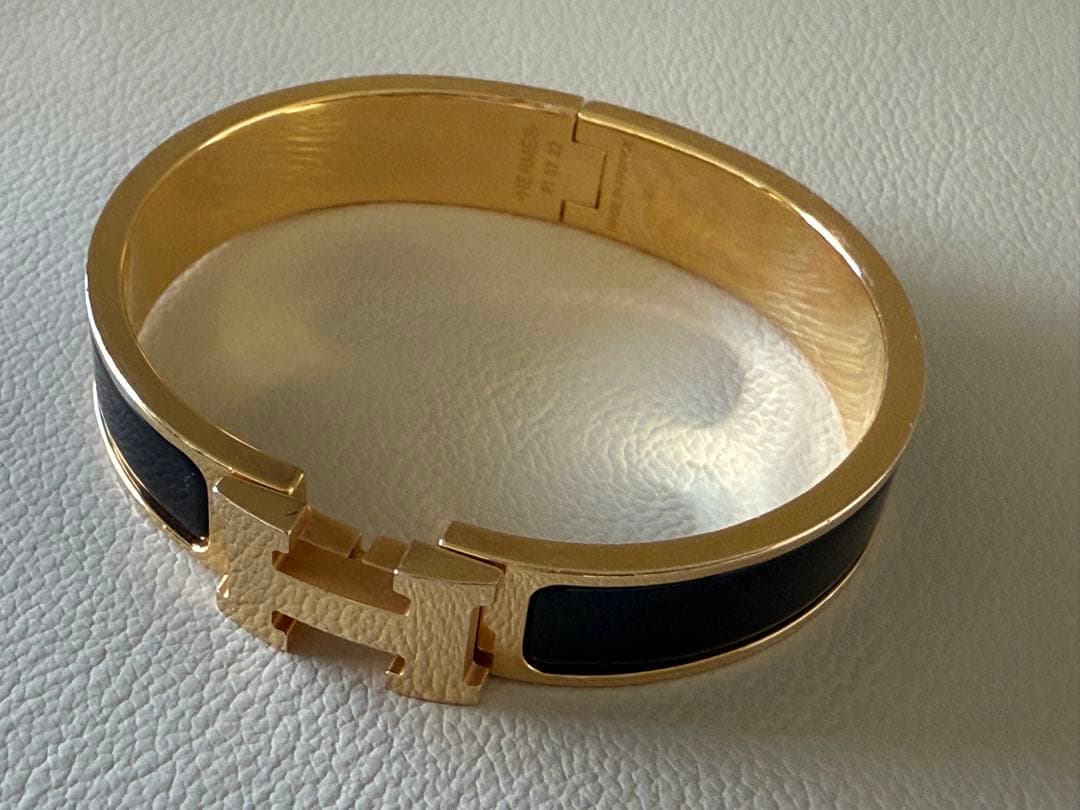 HERMES エルメス クリックH PM バングル ブラック・イエローゴールド
