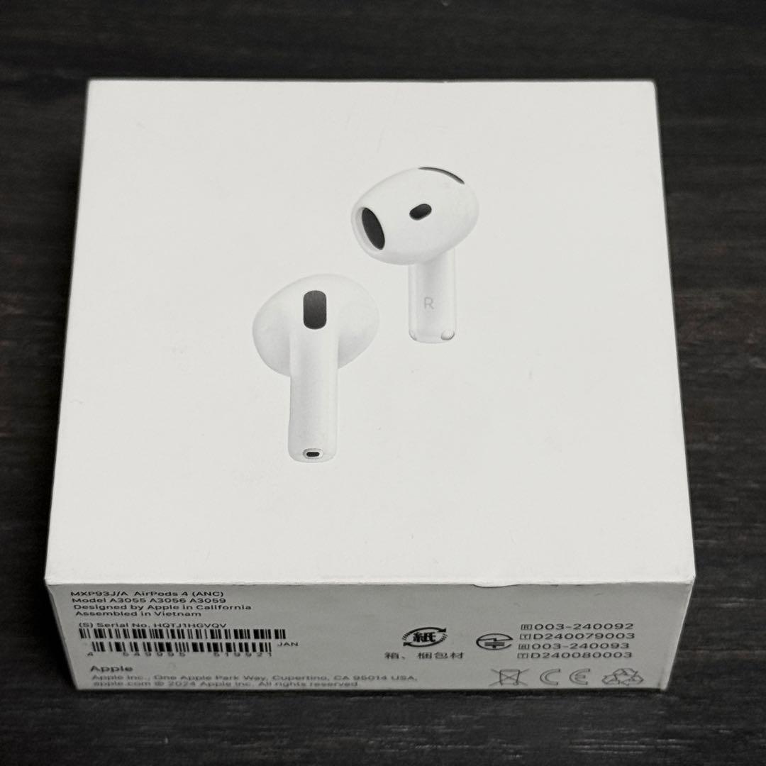 美品　Apple保証付き　2025年10月購入品　AirPods 4 ANC