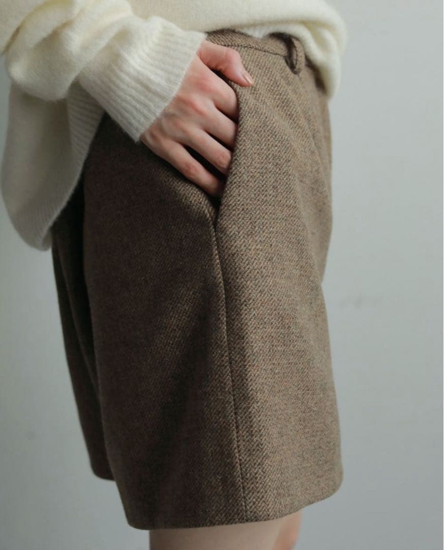 anuke Herringbone Short Pants アンヌーク　ベージュ