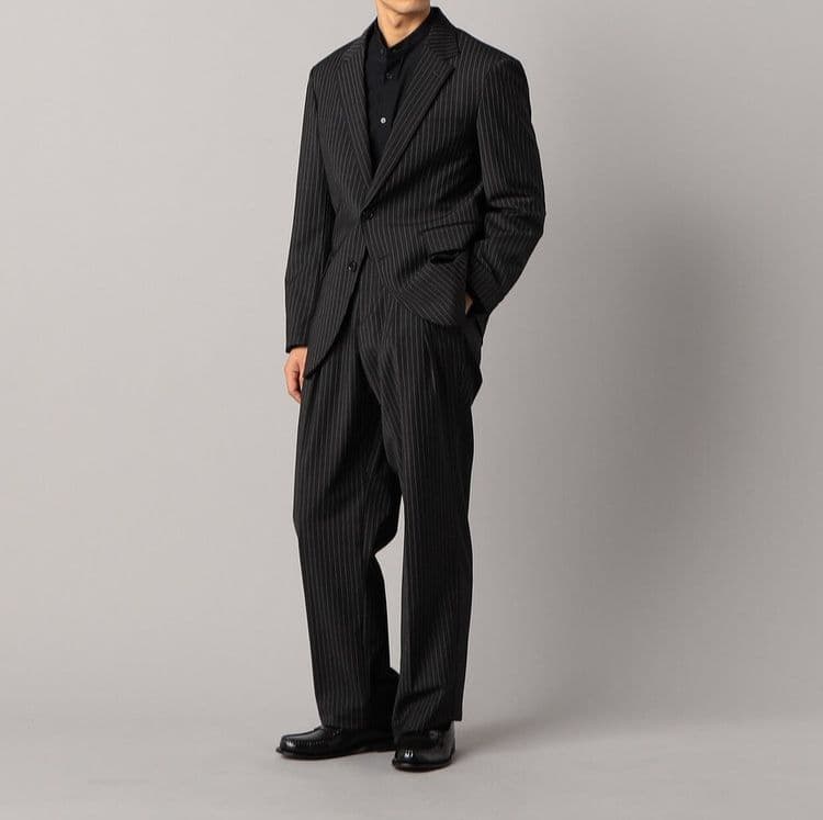 未使用品⚫24AW⚫コムサメン マニッシュストライプ 2WAYストレッチ スーツ