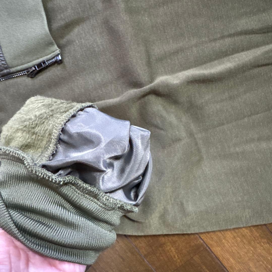 ラシュッド　ミリタリー　カーキ　オリーブカラー 長袖カットソーワンピース 38