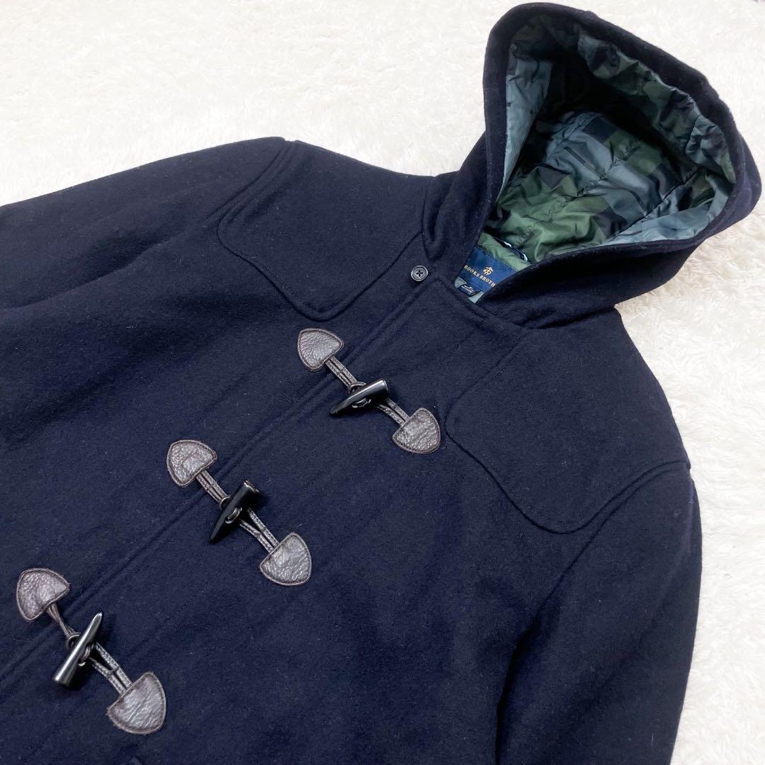 ブルックスブラザーズ ダッフルコート Thermore 中綿 ウール M〜L 紺