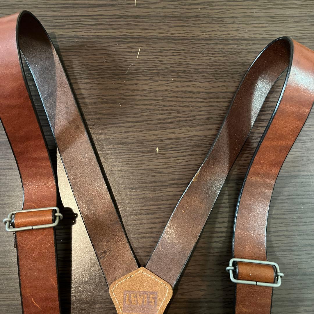 リーバイス サスペンダー ベルト レザー ボタン用