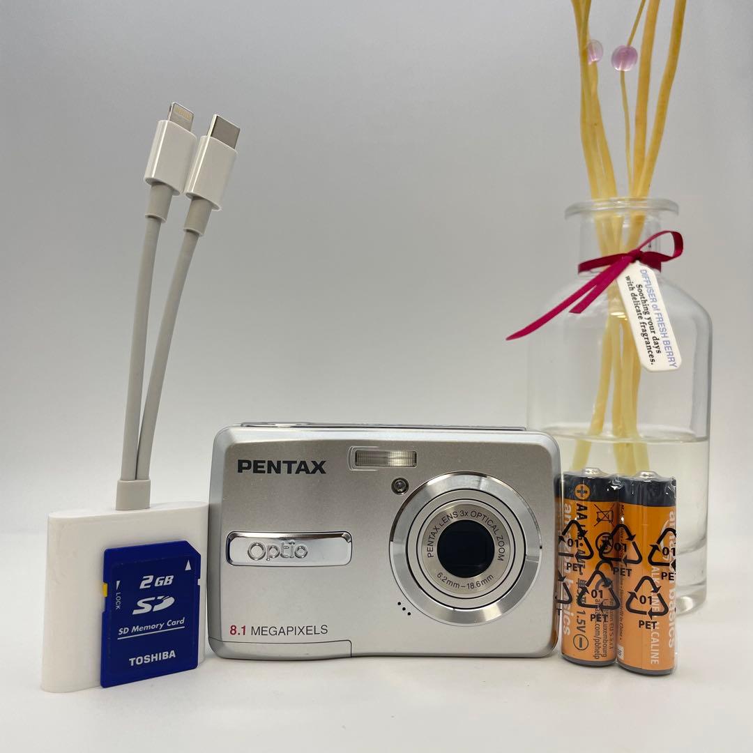 スマホ転送OK✨PENTAX Optio E40✨動作確認済 単三電池 可愛い♪
