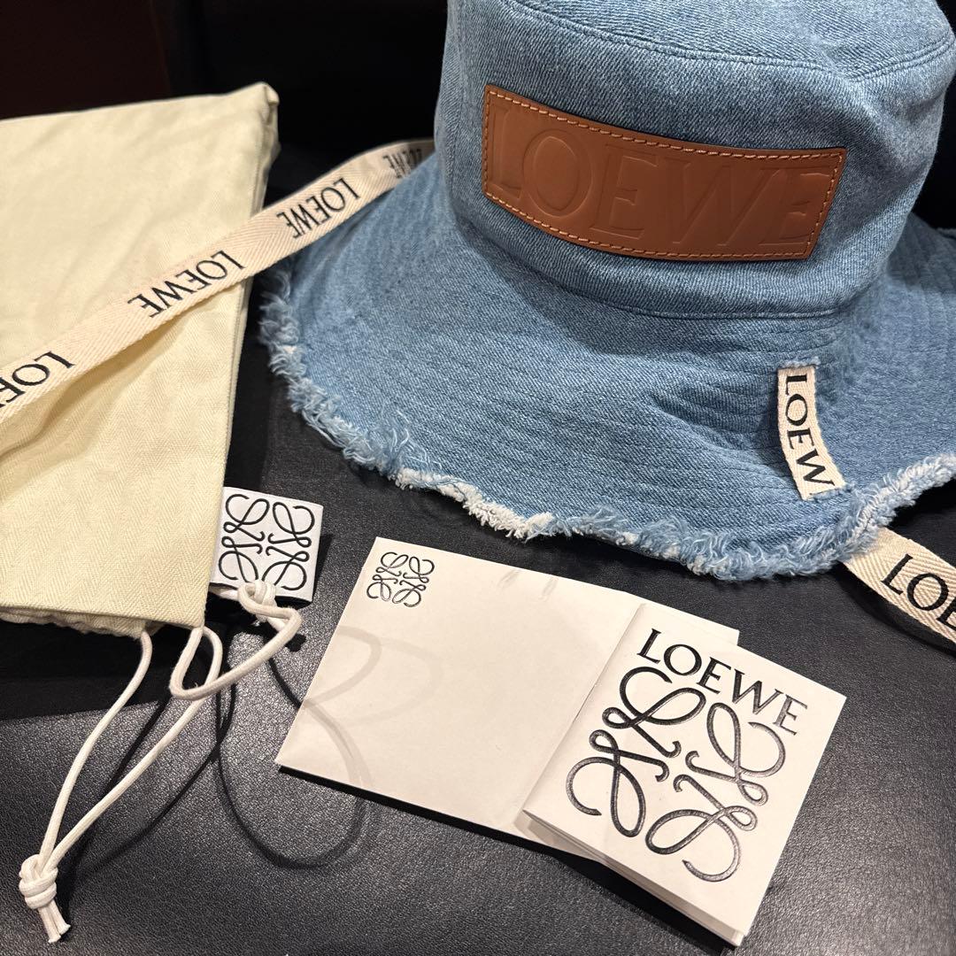 LOEWE フィッシャーマンハット　59 デニム　フリンジ