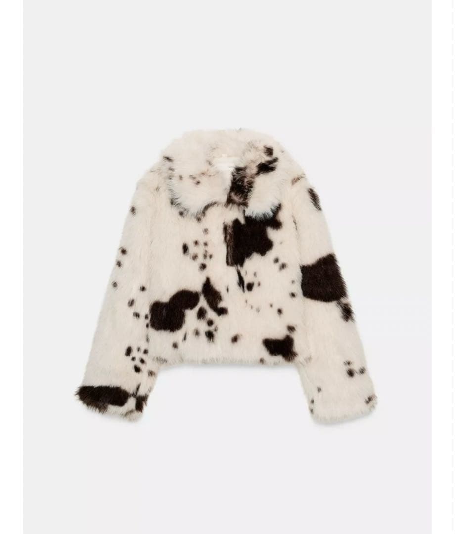 完売品⭐︎ZARA アニマルプリント フェイクファーショートコート M 今期新作