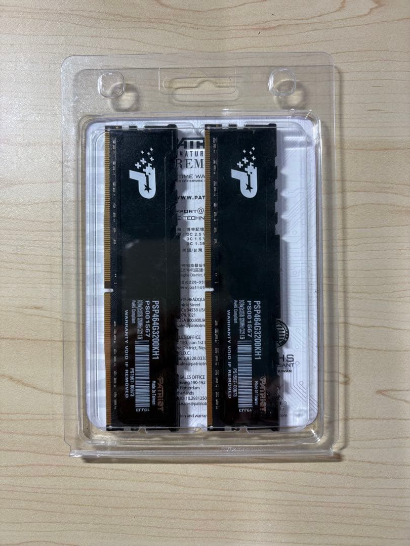 メモリー DDR4 3200MHz 64GB patriot