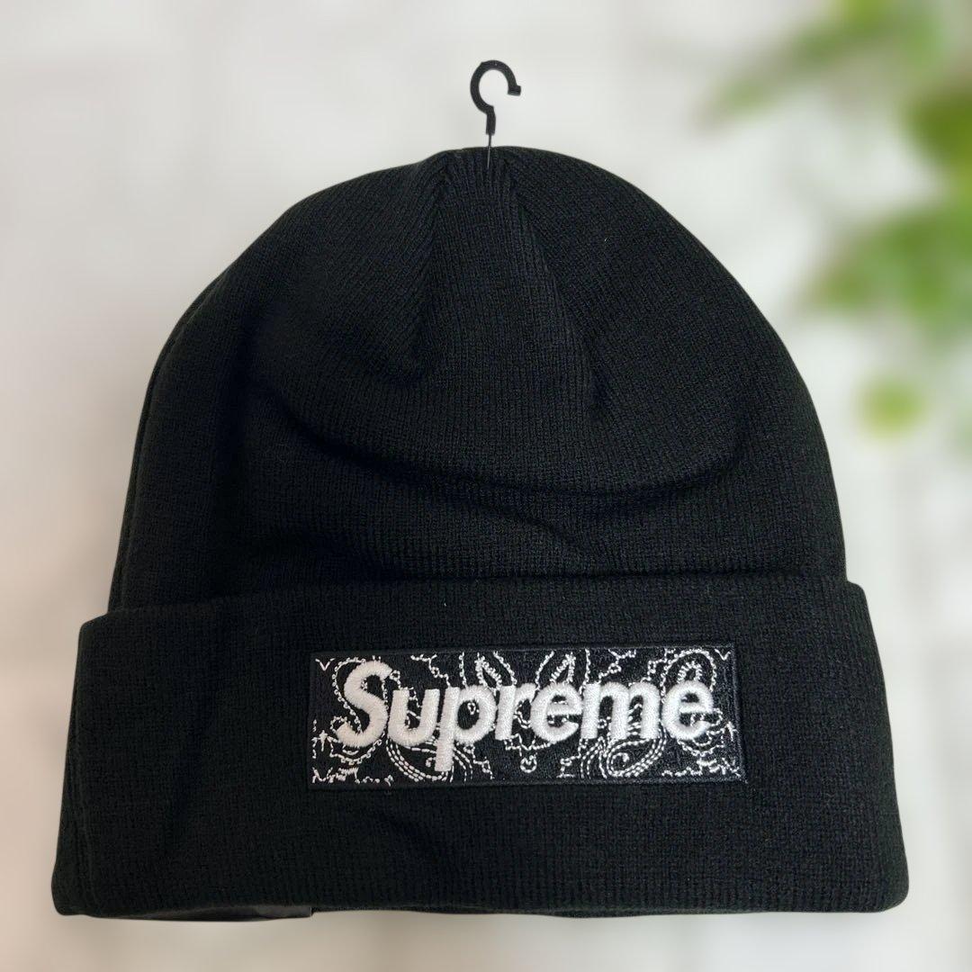 Supreme Bandana Box Logo Beanieニット帽 ブラック