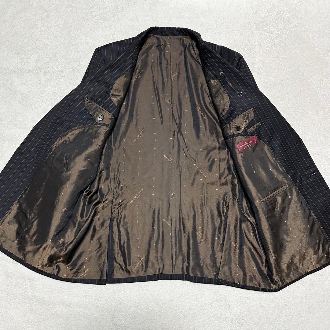 088 美品 Ermenegildo Zegna TROFEO スーツ 黒 3L