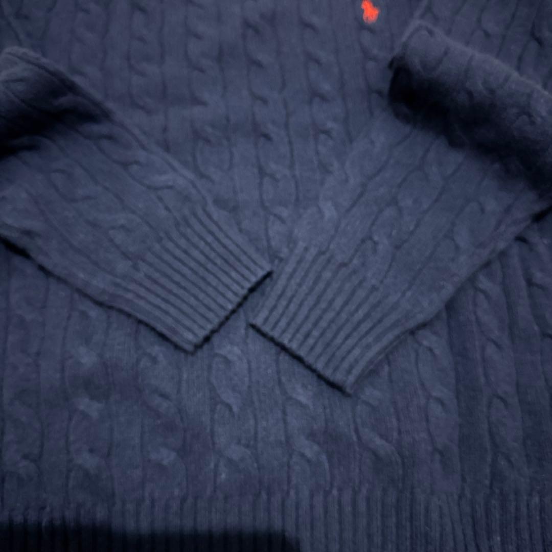 POLO RALPH LAURENカシミヤ混ケーブルニット ネイビー 1回着用