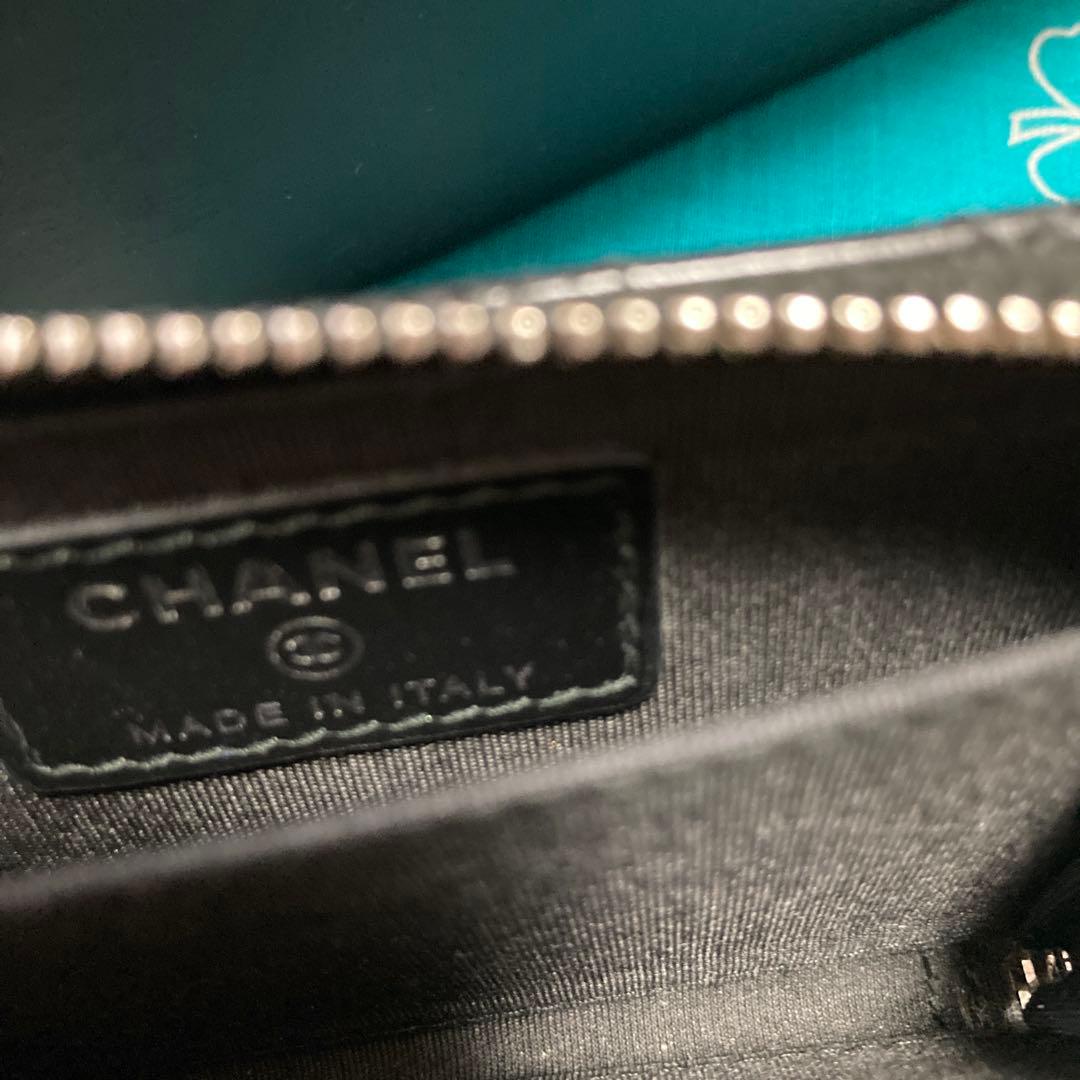 美品☆CHANEL ブラック ケース スタッズ☆カメリア☆カードケース☆