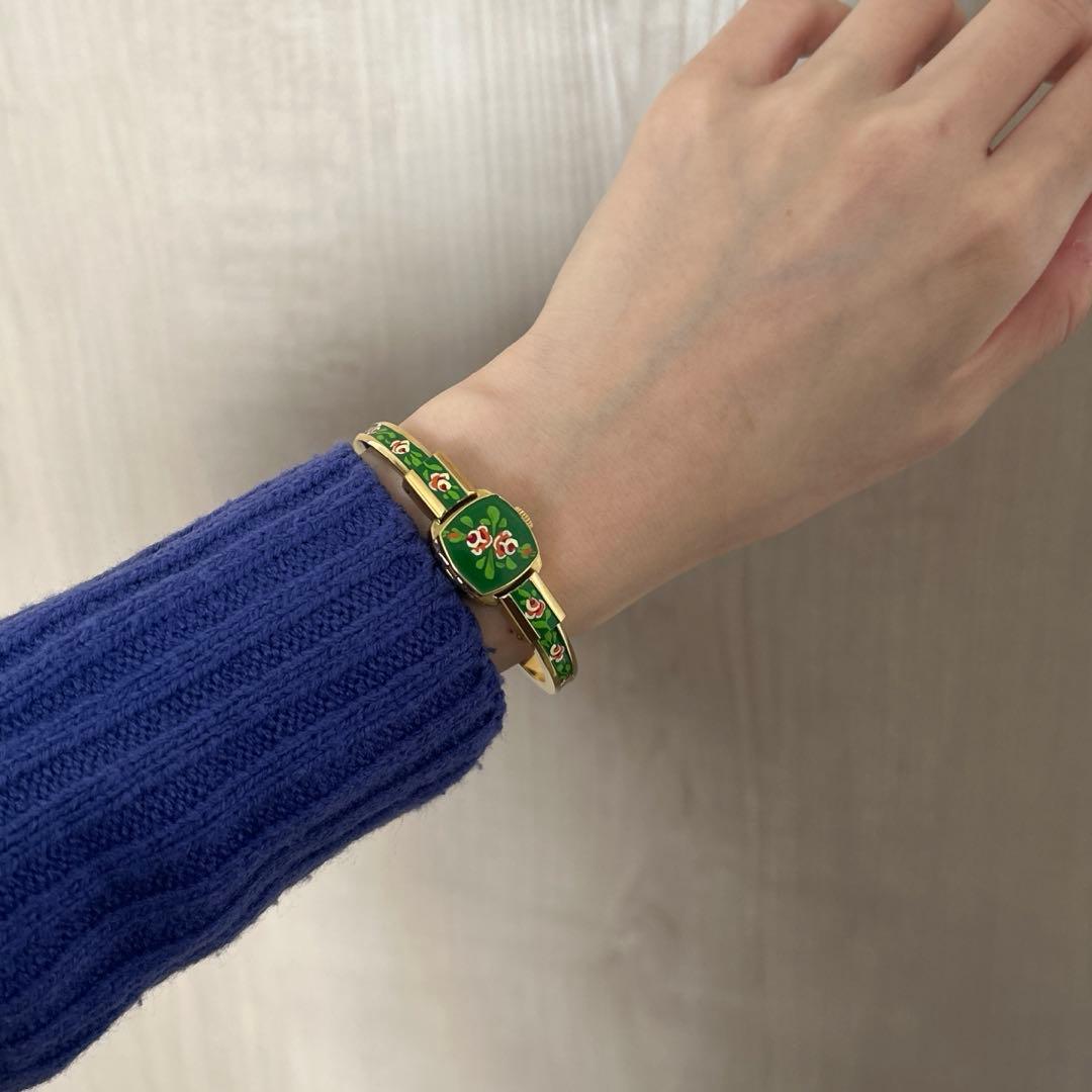 【美品】Chandler 17jewels 手巻き腕時計 バングル ブレスレット