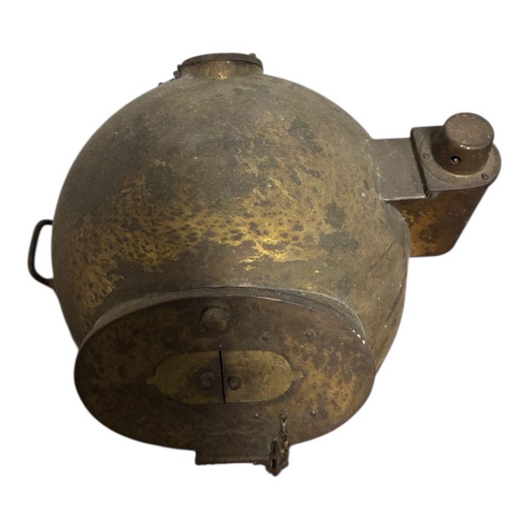 船舶用 羅針盤 本体 真鍮系金属製｜大型 航海計器 古道具 オブジェ