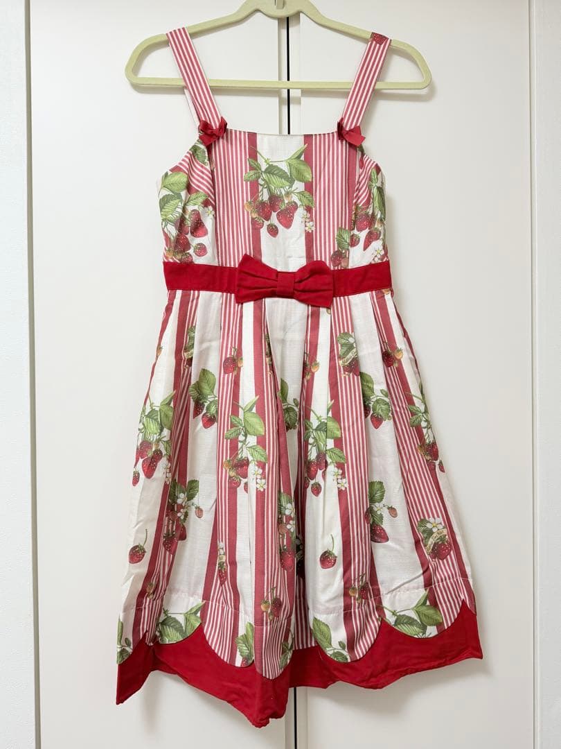 MelodyBasKet いちご柄ジャンパースカート