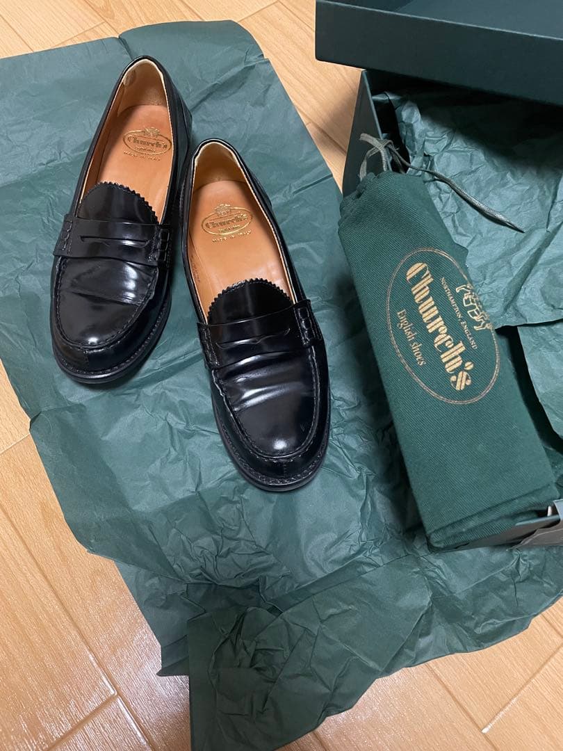 Church's イタリア製　ブラック レザー ローファー