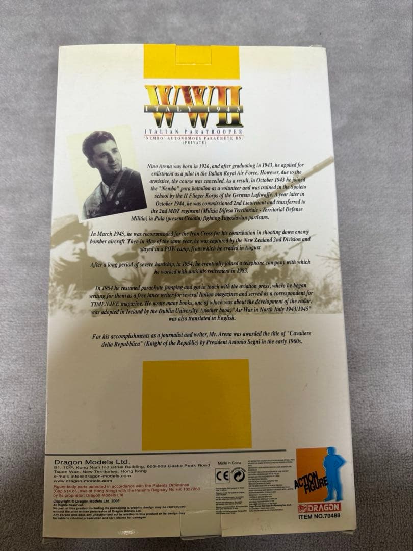 ドラゴンモデルズ　1/6WW2イタリア軍空挺兵　フィギュア　レア