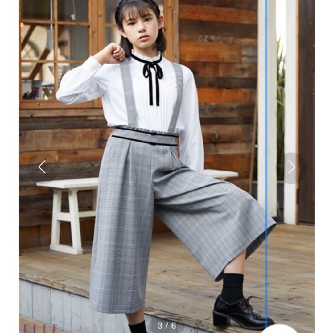 極美品 ELLE en noir 女の子 サスペンダーワイドパンツスーツ 1