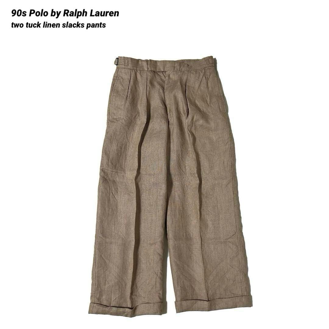 90s Polo by Ralph Lauren ツータックリネン スラックス