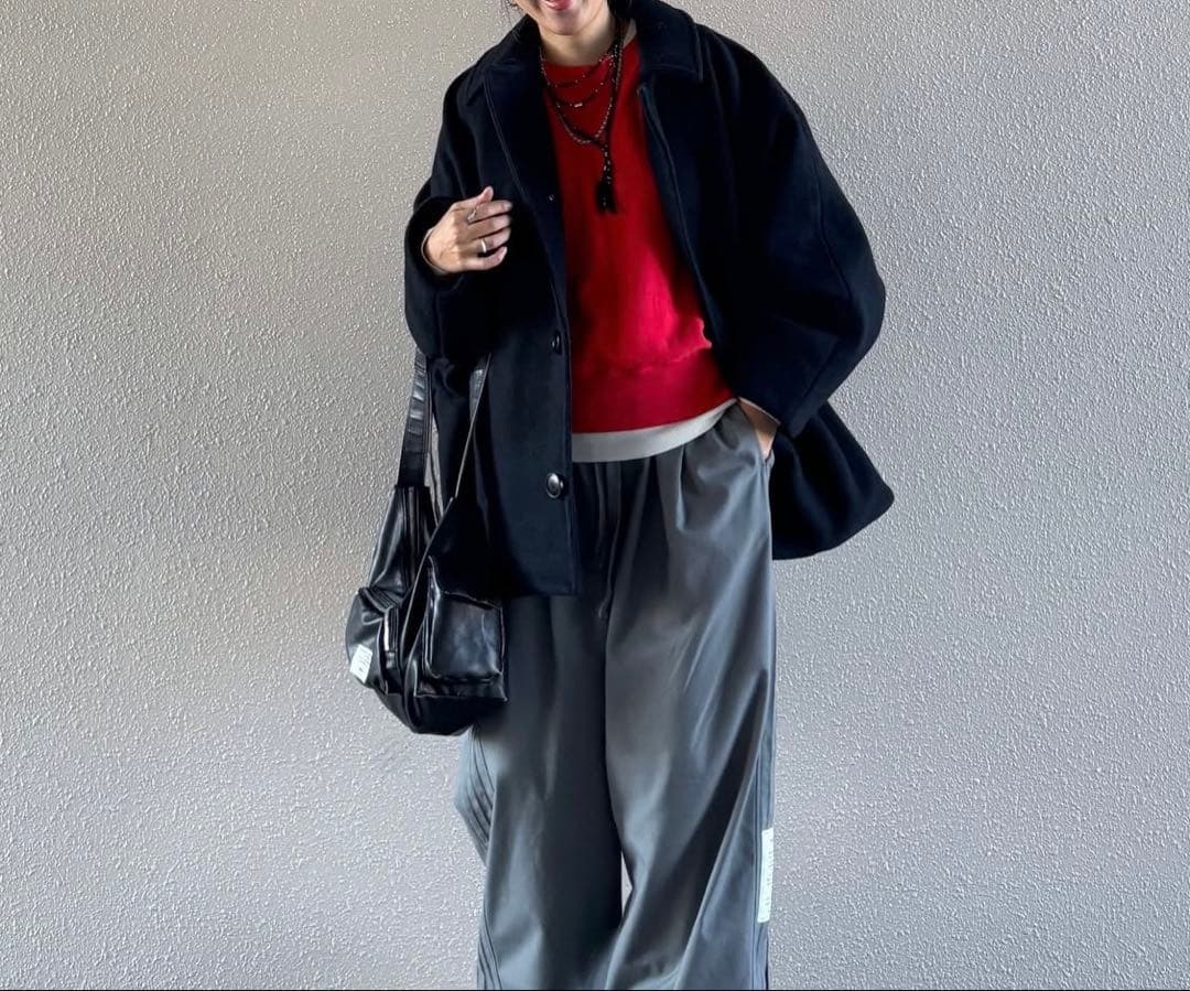 ［タグあり］ニコアンド ライトモッサドルマンジャケットコート 黒