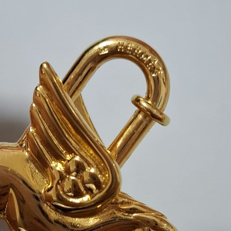 【美品】HERMES カデナ ペガサス ゴールド