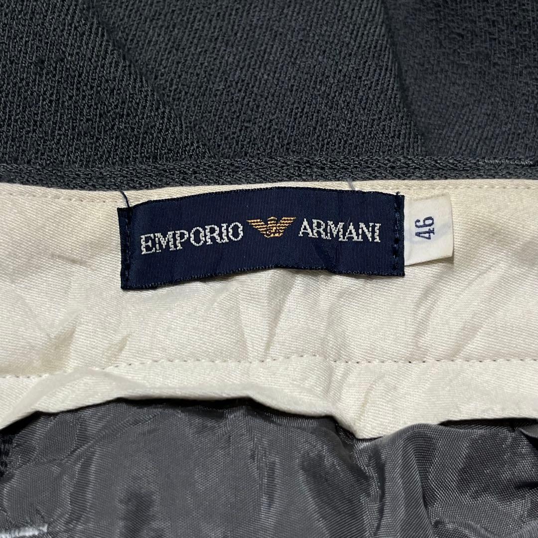 90s~ EMPORIO ARMANI ウール ドレープ ワイド スラックス