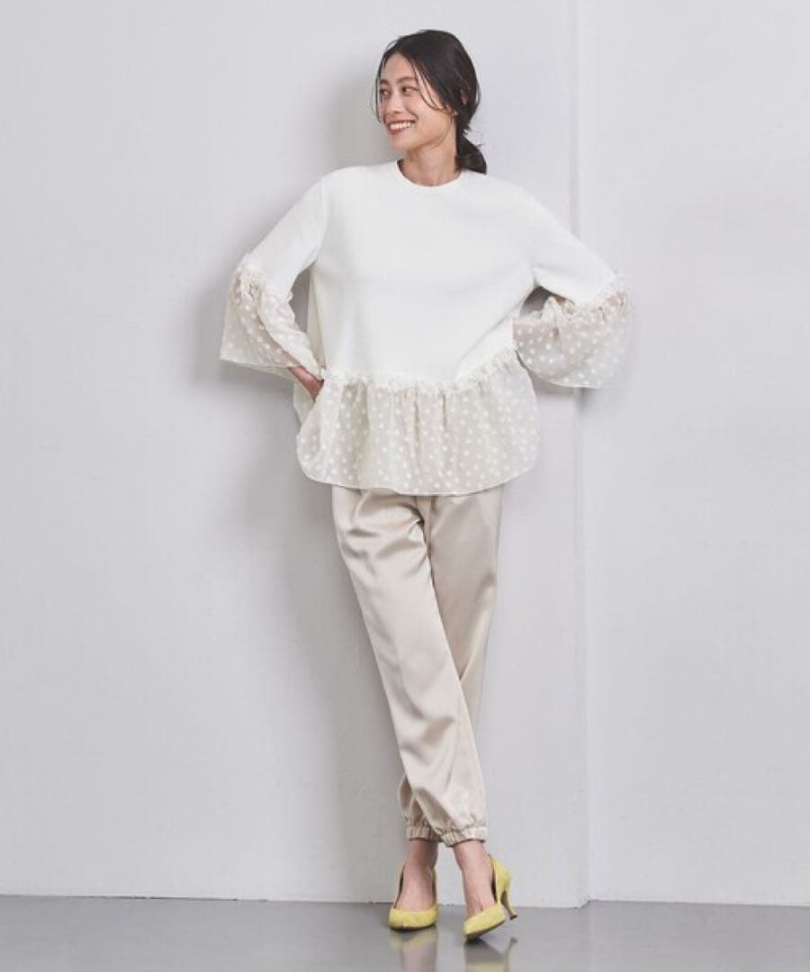 極美品 2024 ユナイテッドアローズ フラワーカットジャカード コンビニット