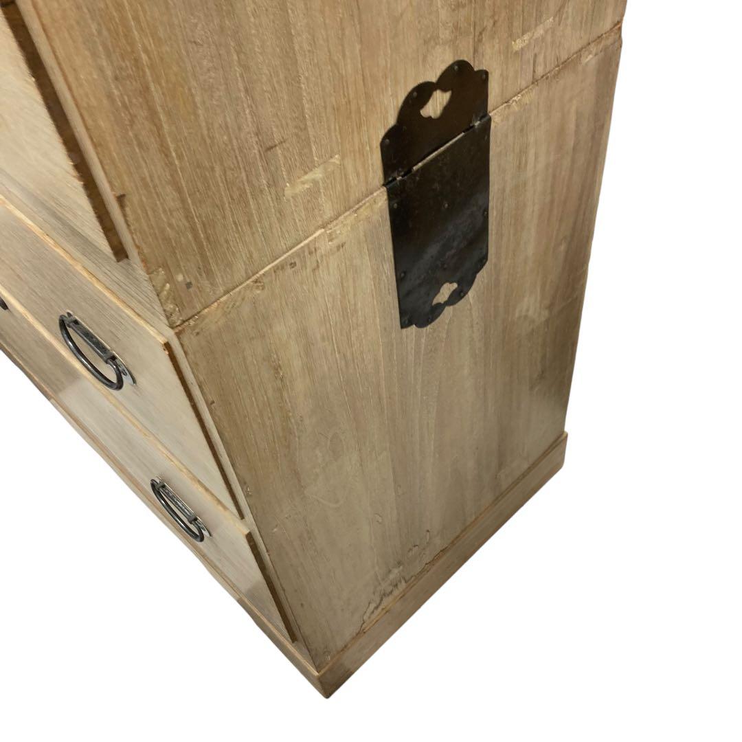 送料無料 昭和レトロ 桐ダンス 5段 上下セパレート可 鍵付き