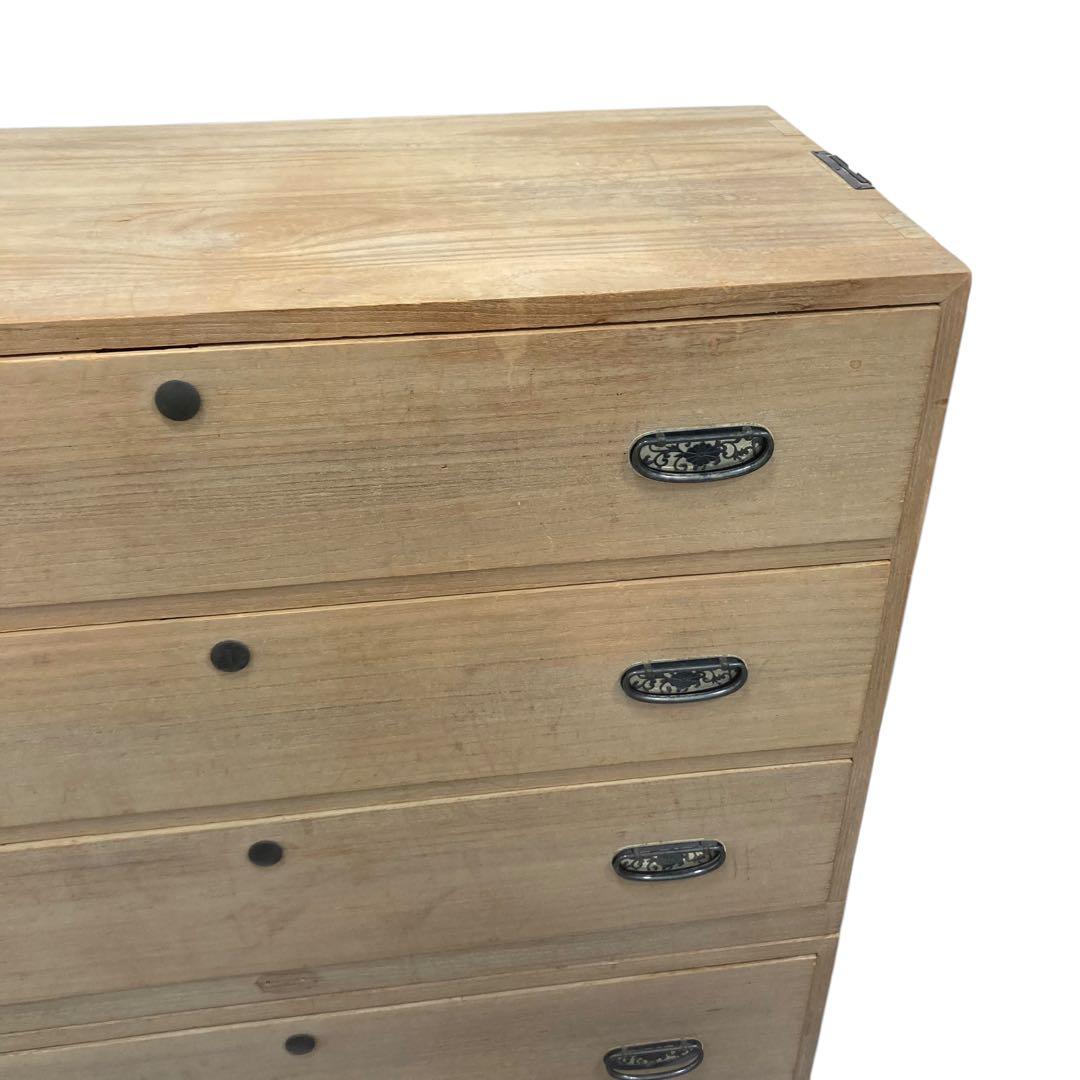 送料無料 昭和レトロ 桐ダンス 5段 上下セパレート可 鍵付き