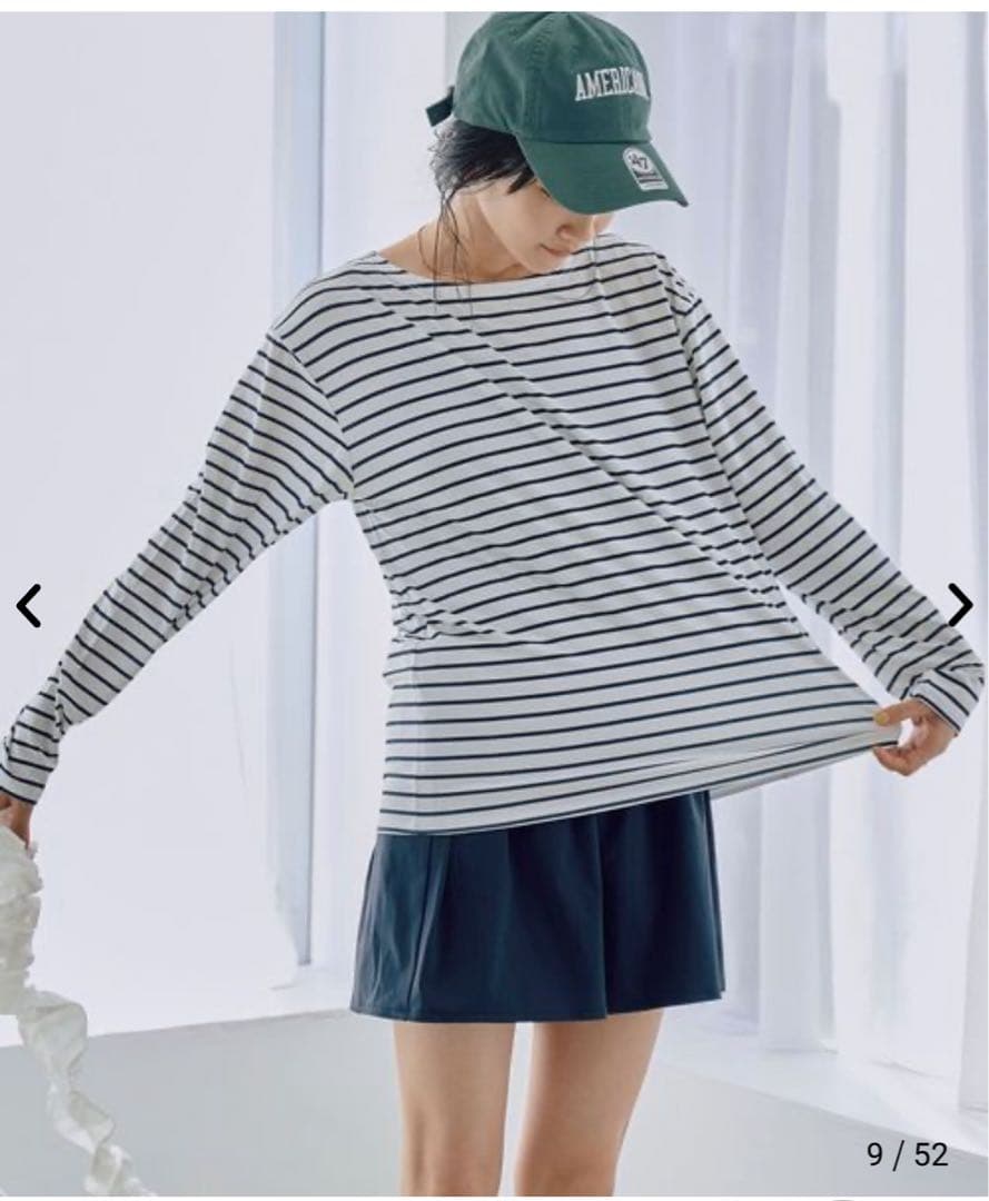 coen ポーチ付きボーダートップススイムウエア4点セット　WEB限定セット