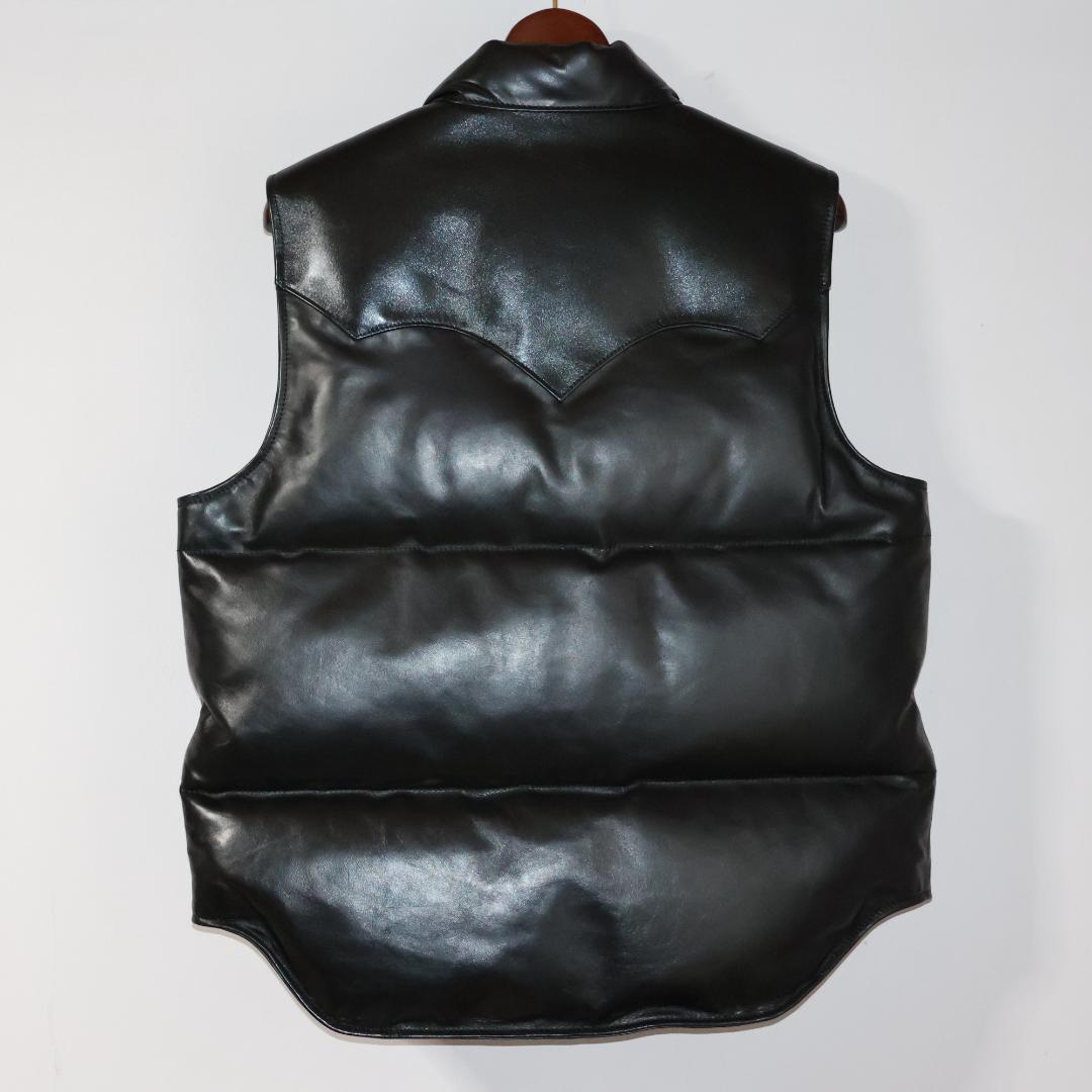 ワイツーレザー　オイルソフトホース×アニリンホースダウンベスト
