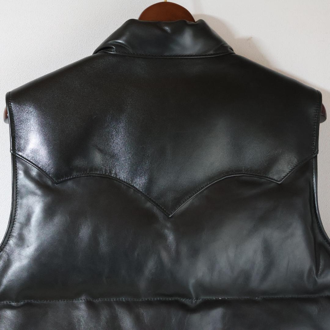 ワイツーレザー　オイルソフトホース×アニリンホースダウンベスト