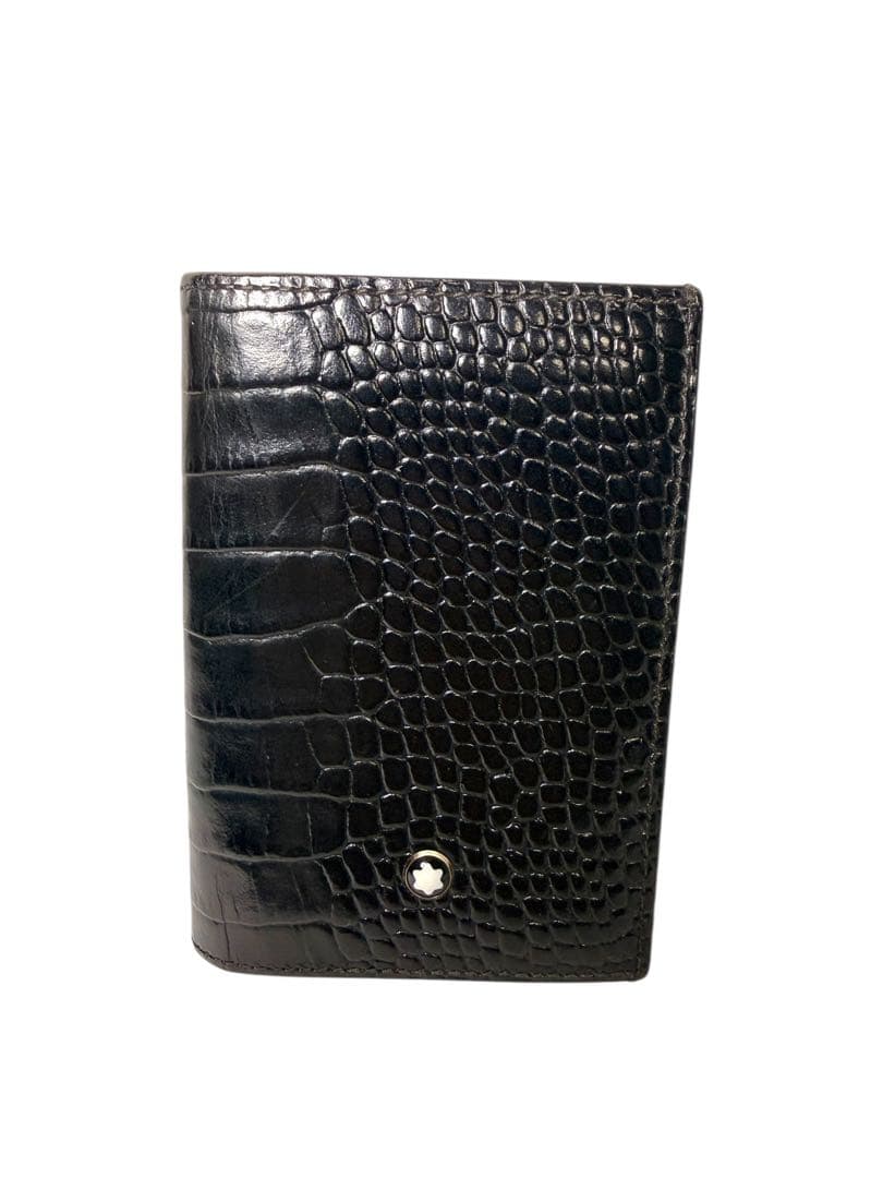 美品☆Mont Blanc 名刺入れ カードケース クロコ　レザー　ブラック