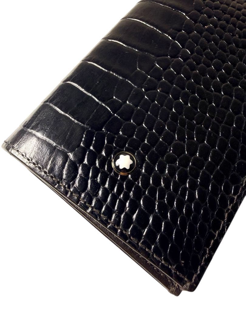 美品☆Mont Blanc 名刺入れ カードケース クロコ　レザー　ブラック