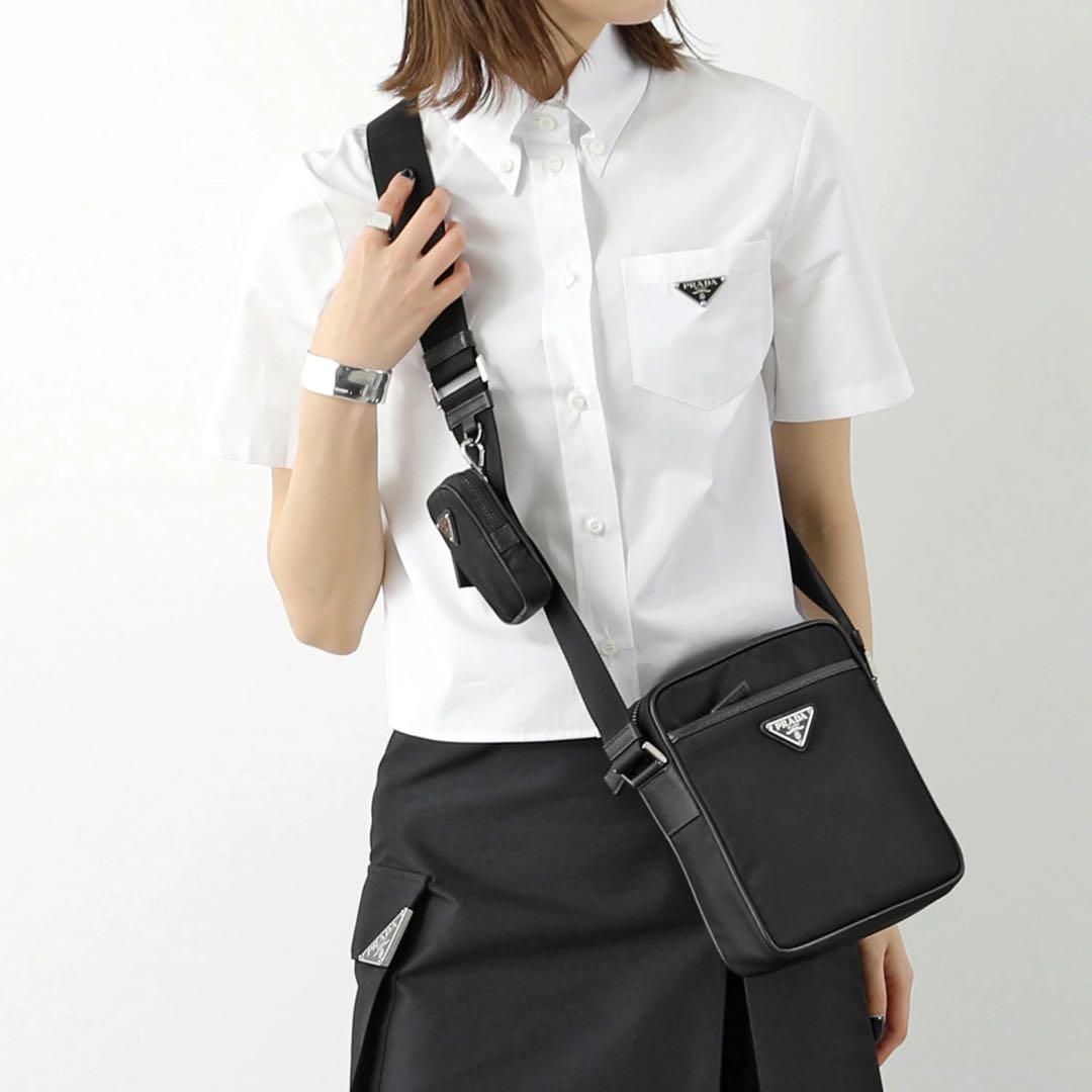 【PRADA】 Re-Nylon xサフィアーノレザー ショルダーバッグ正規品